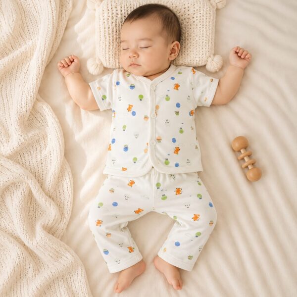 Baby Sleep Suit With Unisex Prints For New Born D12