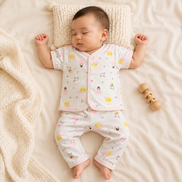 Baby Sleep Suit With Unisex Prints For New Born D5