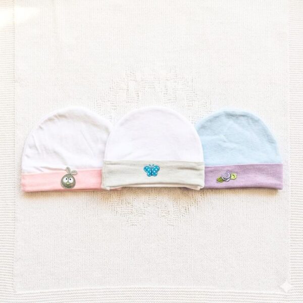 Cotton Baby Beanie Caps - Pack of 3