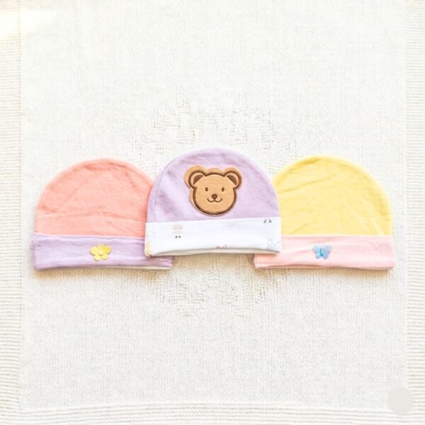 Cotton Baby Beanie Caps – Adorable 3-Pack