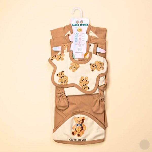 Premium 10 Piece Baby Starter Set - Bear -  Mustard