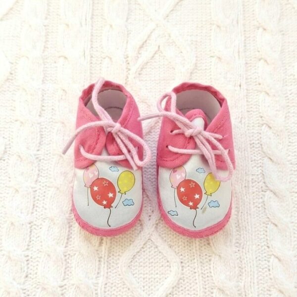 Balloon Print Booties – Vibrant Pink