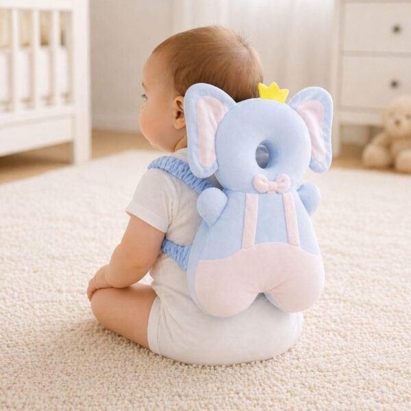 Baby Anti-Fall Head Protection Safety Backpack – Pastel Elephant