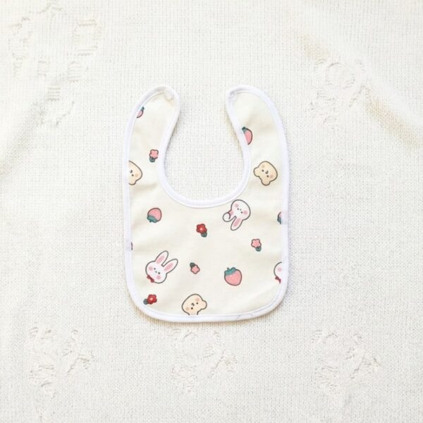Baby Bib – Cute Bunny & Strawberry Print