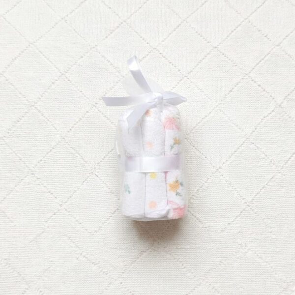 6-Pack Baby Washcloths - Pink Floral & Polka Dot Collection