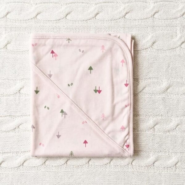 Enchanted Forest Hooded Baby Swaddle Sheet – Blush Pink