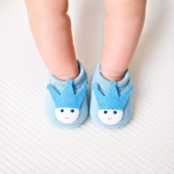 Baby Crown Booties Blue