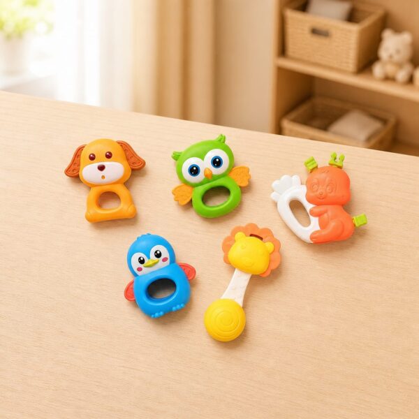 5 Pieces Safari Rattle Collection
