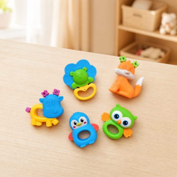 5 Pieces Forest & Field Rattle Set