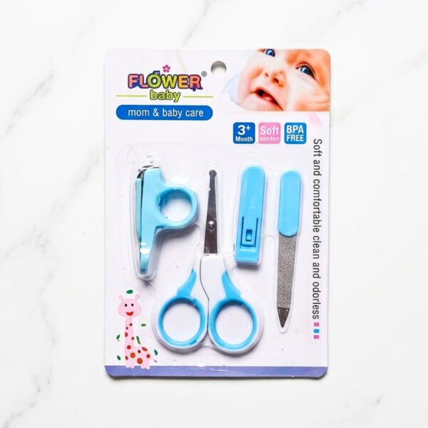 Flower Baby Scissor Nail Cutter Set - 4 Pcs - Blue