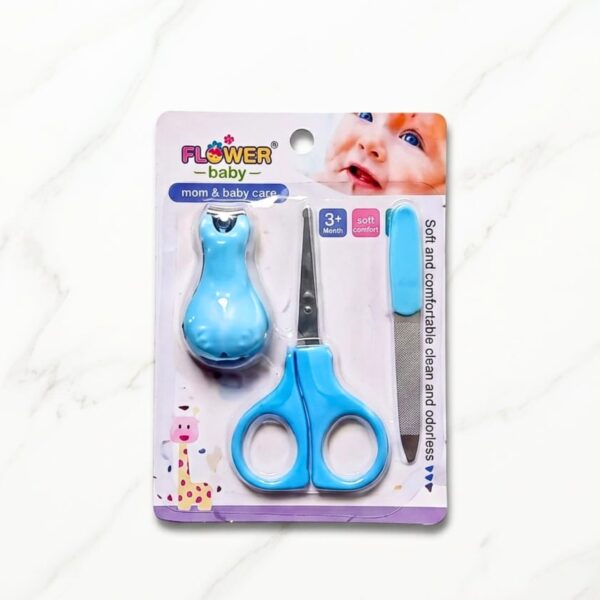 FLOWER Baby Scissor Nail Cutter Set - 3 Pcs - Blue