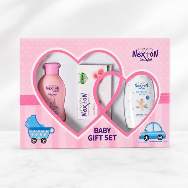 Nexton Baby Gift Set - 3 Pcs - Pink