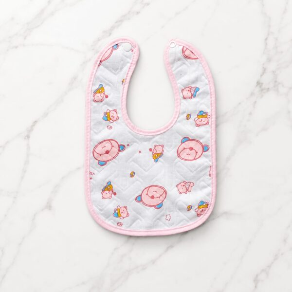 Soft Absorbent Snap-On Feeding Bib - Pink