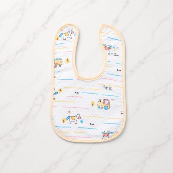 Soft Absorbent Snap-On Feeding Bib - Cream