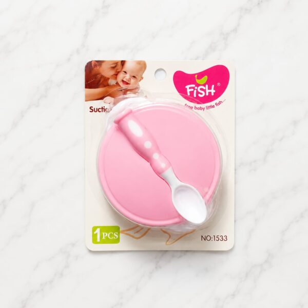 FiSH Baby Suction Cup Bowl Spoon Set – Pink
