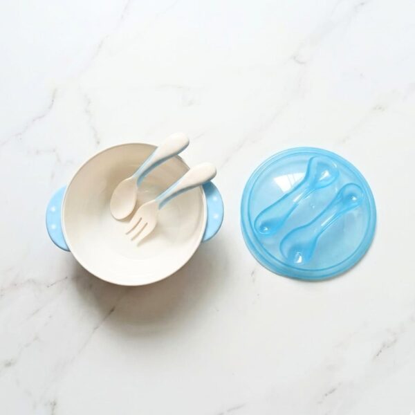 AVAET Baby Bowl With Spoon & Fork - Blue