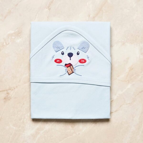 Character Hooded Baby Wrapping Blanket Sheet - Blue