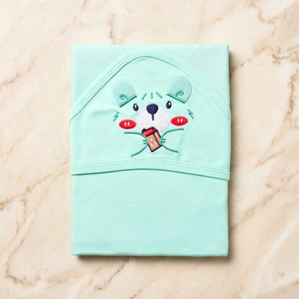 Character Hooded Baby Wrapping Blanket Sheet - Green