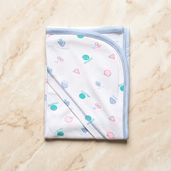 Fruity Hooded Baby Wrapping Blanket Sheet - Blue