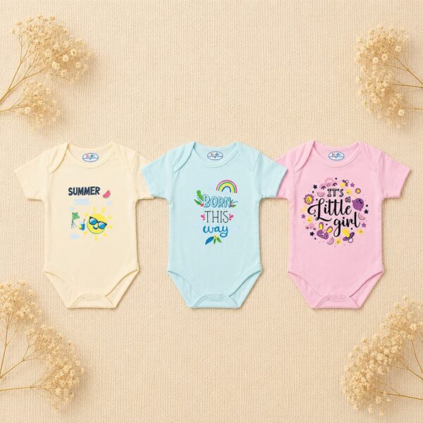 3 Pcs Baby Short Sleeve Romper Set – Born This Way