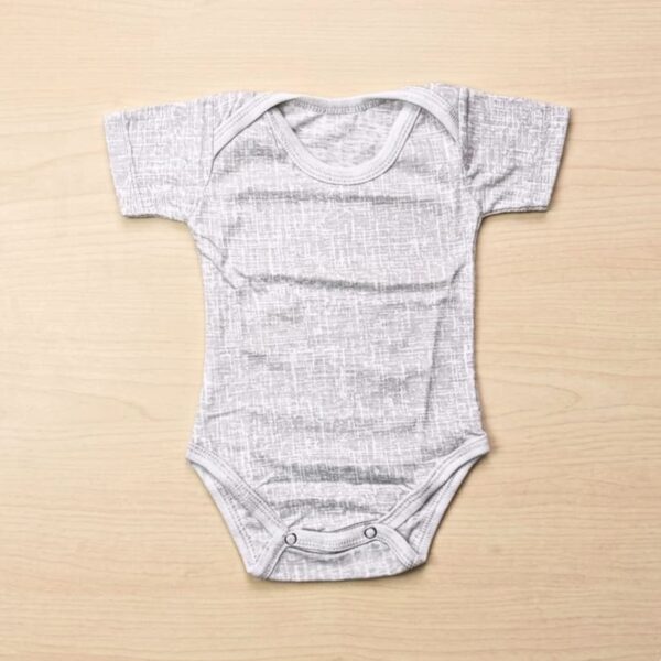 Grey Cross-Hatch Textured Baby Romper