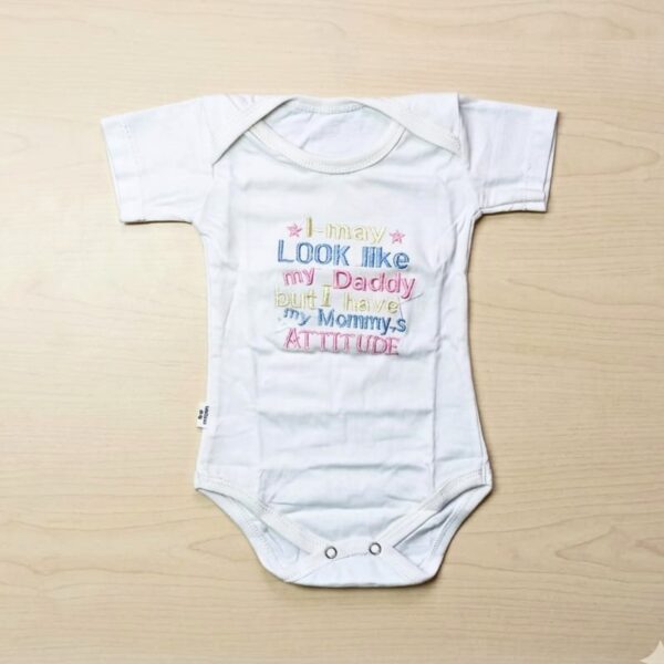 Mommy Attitude Baby Romper White