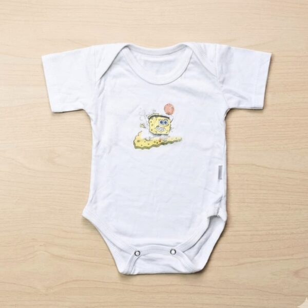 SpongeBob Surfing White Baby Romper