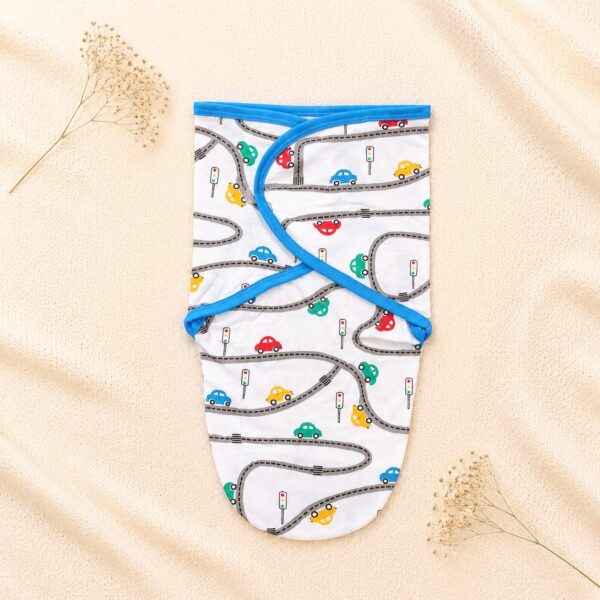 Baby Swaddle – Colourful Cars & Roads Print