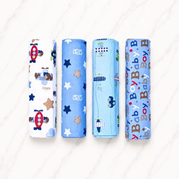 Premium 4 Piece Baby Swaddle Sheet Set 025