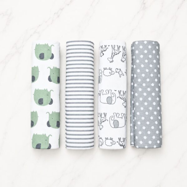 Premium 4 Piece Baby Swaddle Sheet Set 032