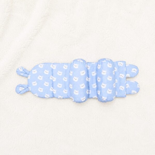 Adjustable Ergonomic Baby Head Pillow – Blue Teddy Bear