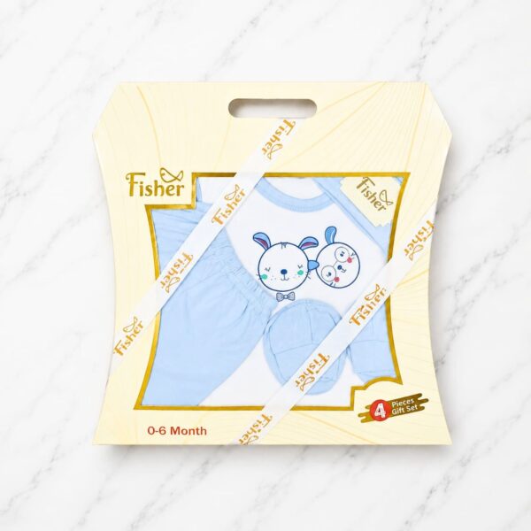 Fisher 4 Piece Cute Bunny Newborn Gift Set – Blue