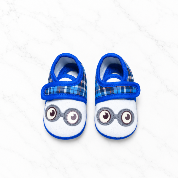 Plaid Googly Eyes Baby Booties - 047