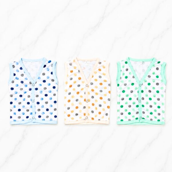 Baby 3 Pcs Polka Dot Button Vests - 03